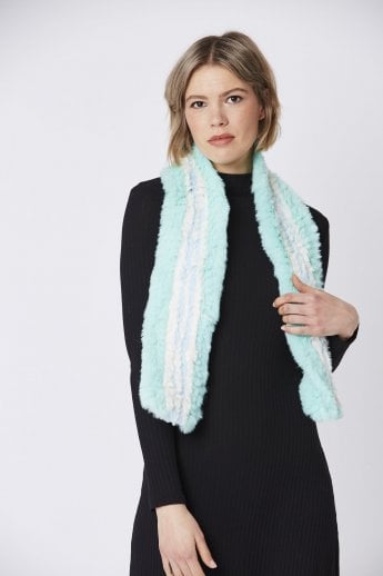JAYLEY Teal Faux Fur Scarf
