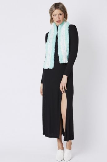 JAYLEY Teal Faux Fur Scarf