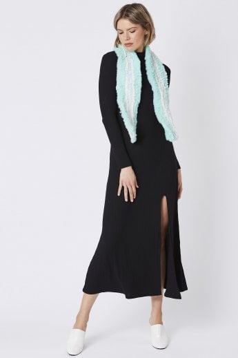 JAYLEY Teal Faux Fur Scarf