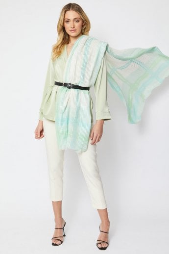 JAYLEY Teal Luxury Cashmere Silk Blend Wrap