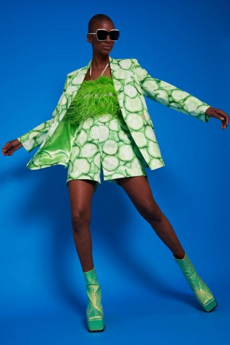 JAYLEY Tencel Blend Cucumber Print Blazer