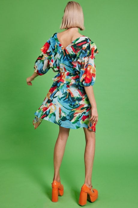 JAYLEY Tencel Blend Floral Midi Dress