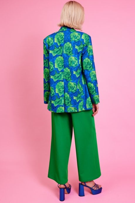 JAYLEY Tencel Blend Rose Print Blazer