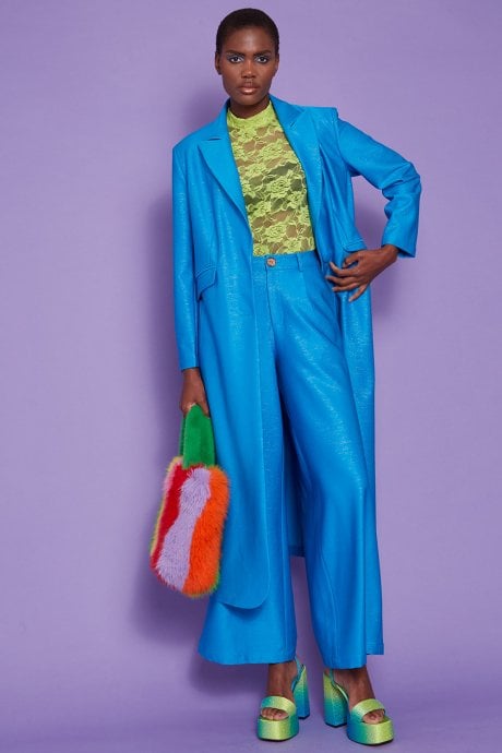 JAYLEY Tencel Blue Trench Coat