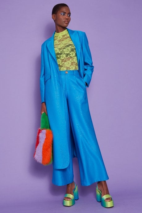 JAYLEY Tencel Blue Trench Coat