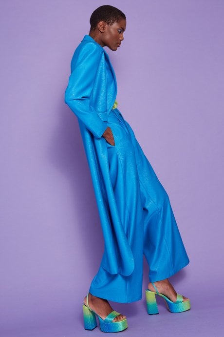 JAYLEY Tencel Blue Trench Coat
