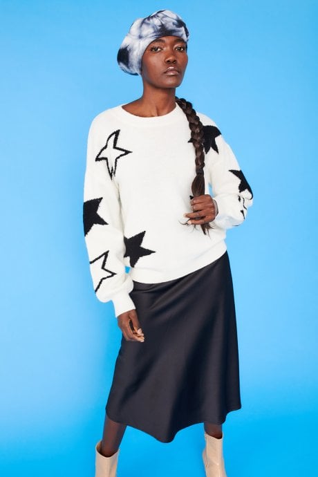 JAYLEY Tie-Dye Beret In Black And White