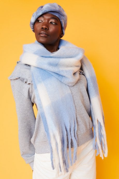 JAYLEY Tie-Dye Beret In Blue And White