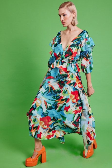 JAYLEY Tuscany Floral Maxi Dress