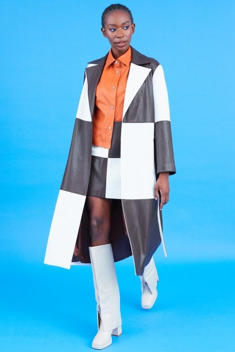 JAYLEY Vegan Checkered Mini Skirt