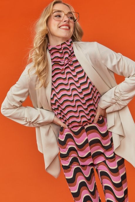 JAYLEY Waterfall Cream Blazer Jacket