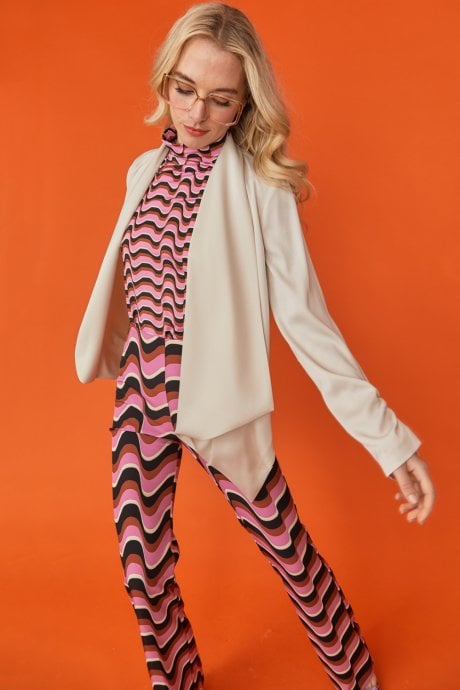 JAYLEY Waterfall Cream Blazer Jacket