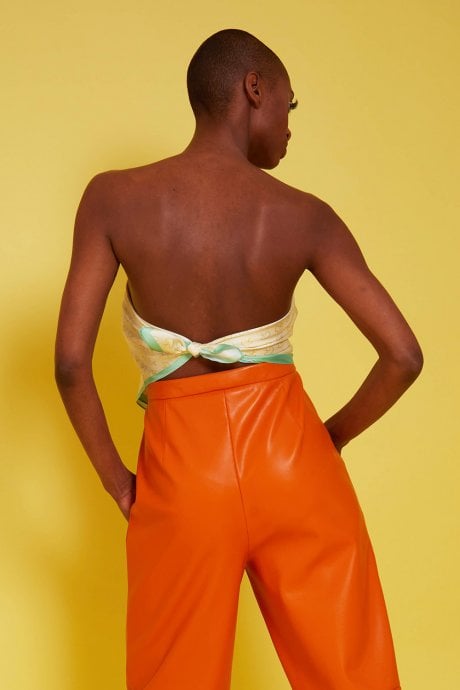 JAYLEY White And Blue Abstract Silk Scarf