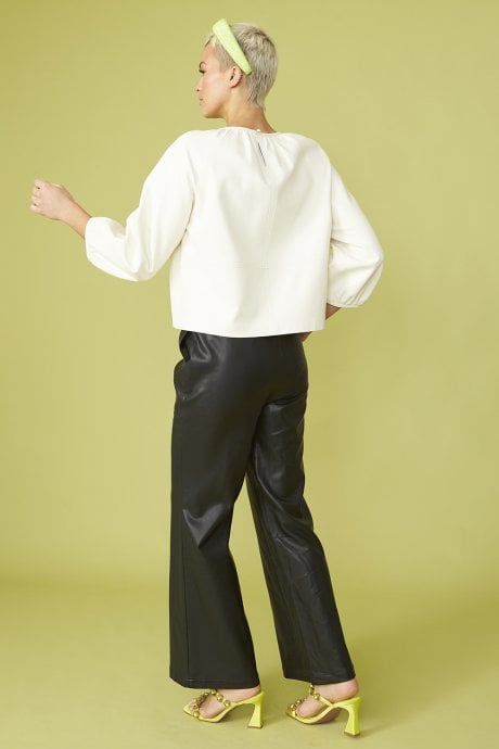 JAYLEY White Eco Leather Swing Top