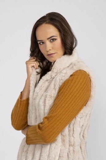 JAYLEY White Faux Fur Gilet | Waistcoat