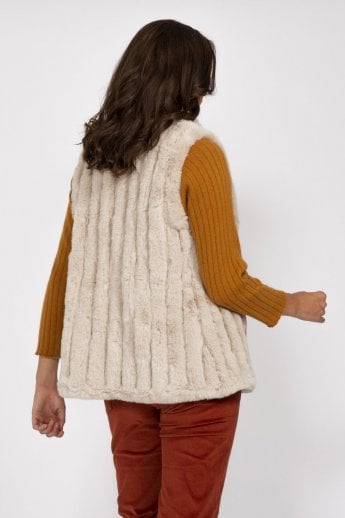 JAYLEY White Faux Fur Gilet | Waistcoat