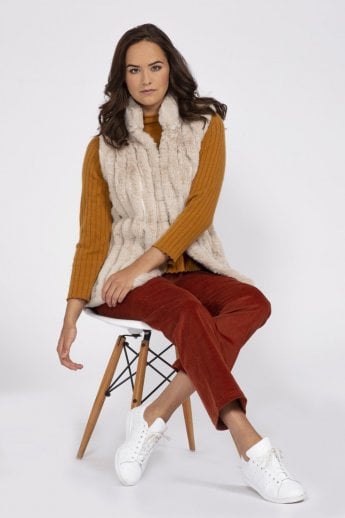JAYLEY White Faux Fur Gilet | Waistcoat