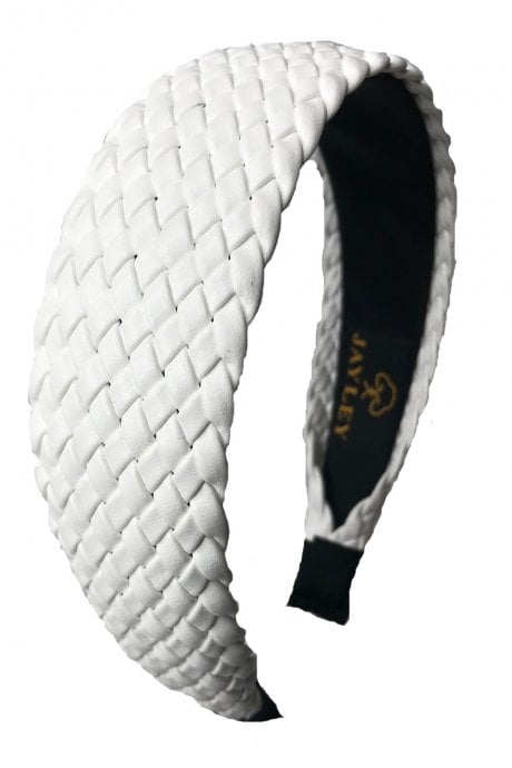JAYLEY White Faux Leather Headband