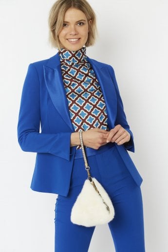 JAYLEY White Pyramid Faux Fur Bag