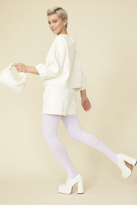 JAYLEY White Tencel Blend Eco Leather Shorts