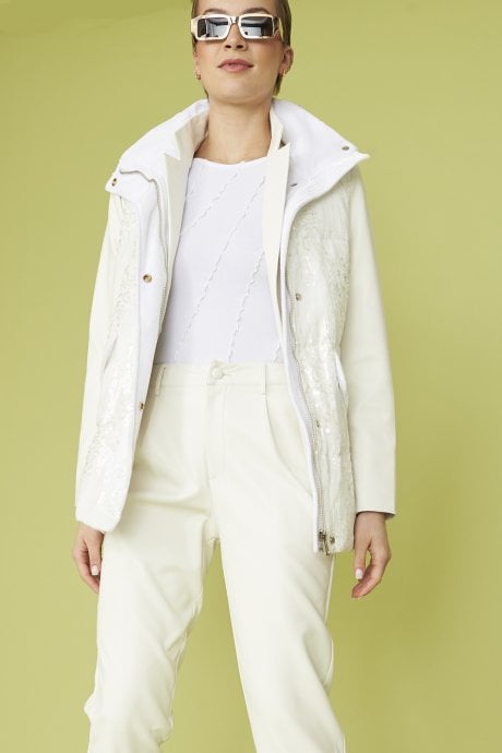 JAYLEY White Velvet Sequin Gilet | Waistcoat