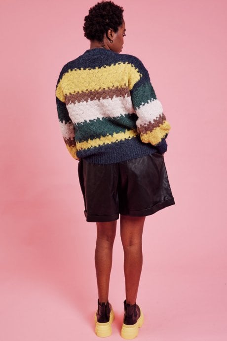 JAYLEY Yellow And Green Striped Cashmere Jumper