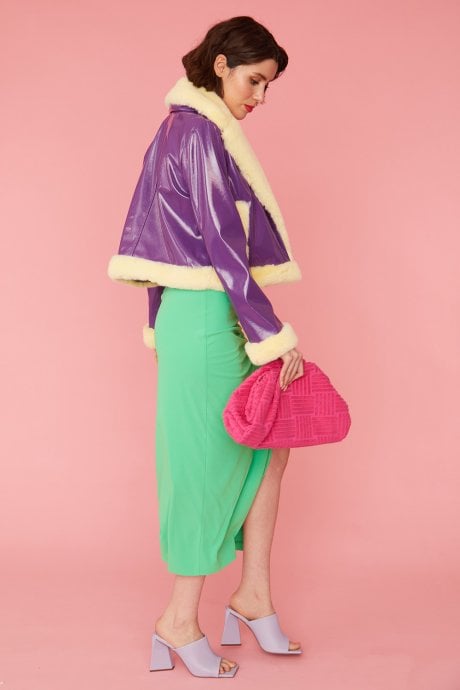 JAYLEY Yellow And Purple Aviator Style Jacket