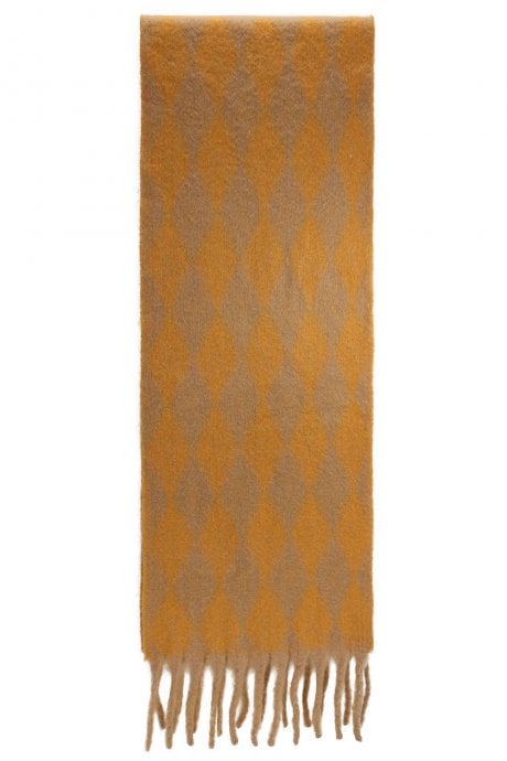 JAYLEY Yellow Cashmere Blend Geometric Scarf