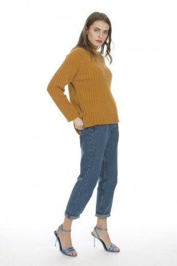 JAYLEY Yellow Cashmere Blended Jumper