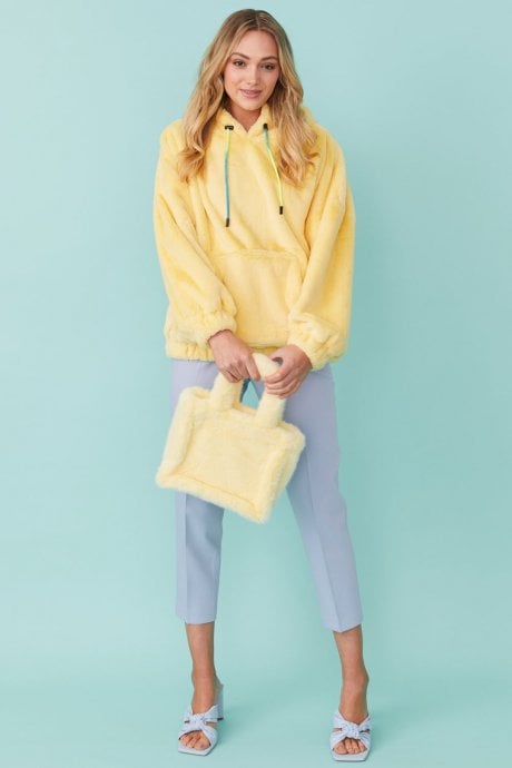 JAYLEY Yellow Faux Fur Bag