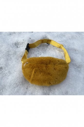 JAYLEY Yellow Faux Fur Belt Bag