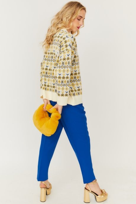 JAYLEY Yellow Faux Fur Jodie Tote Bag