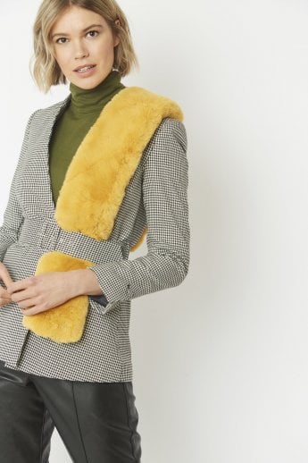 JAYLEY Yellow Faux Fur Scarf