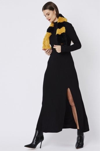 JAYLEY Yellow Faux Fur Scarf