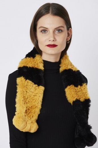 JAYLEY Yellow Faux Fur Scarf