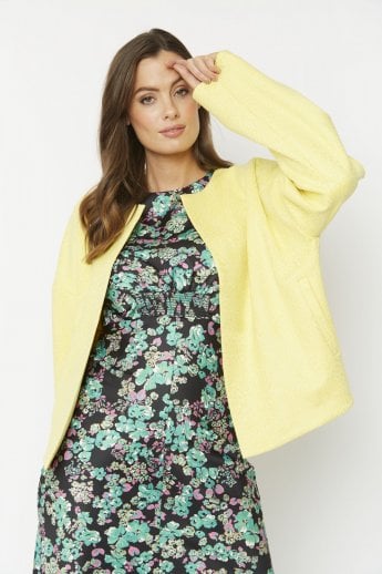 JAYLEY Yellow Faux Suede Jacket