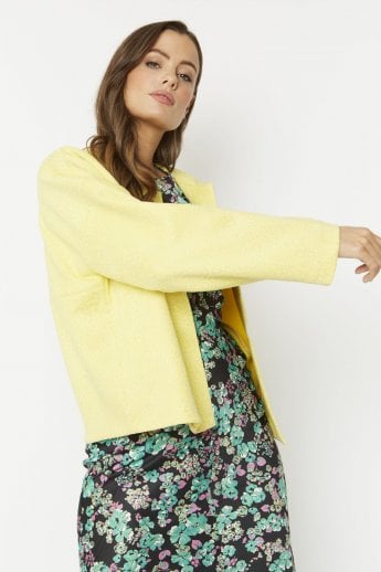 JAYLEY Yellow Faux Suede Jacket