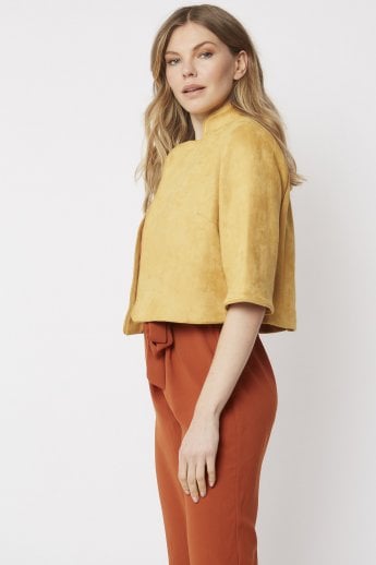 JAYLEY Yellow Faux Suede Jacket