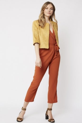 JAYLEY Yellow Faux Suede Jacket