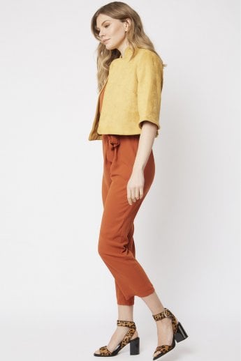 JAYLEY Yellow Faux Suede Jacket