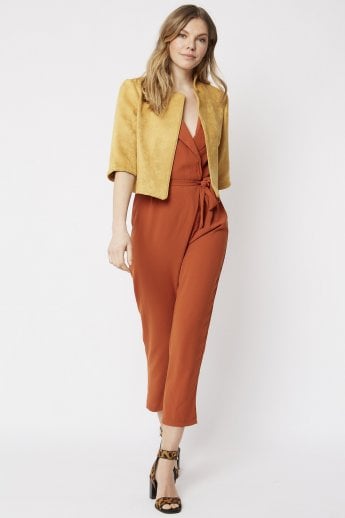 JAYLEY Yellow Faux Suede Jacket
