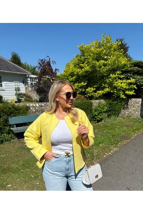 JAYLEY Yellow Faux Suede Jacket