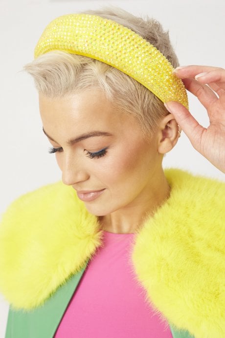 JAYLEY Yellow Rhinestone Sparkly Headband