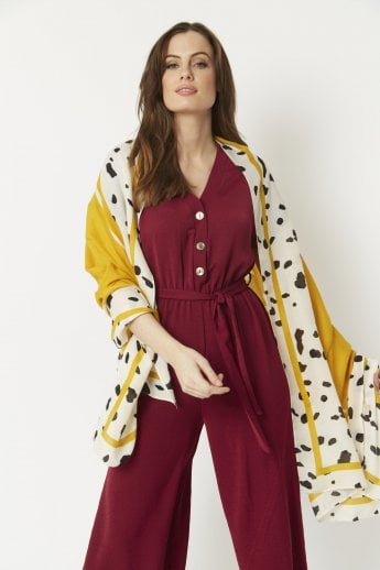 JAYLEY Yellow Silk Blend Cashmere Wrap