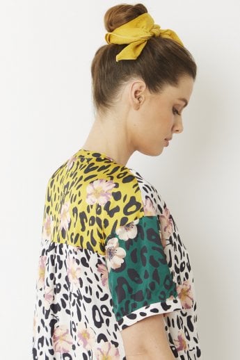 JAYLEY Yellow Silk Blend Hair Scarf