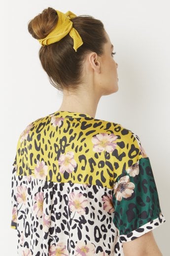 JAYLEY Yellow Silk Blend Hair Scarf