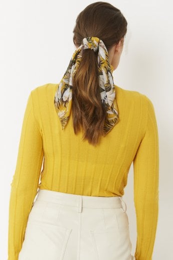 JAYLEY Yellow Silk Blend Hair Scarf