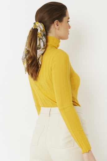 JAYLEY Yellow Silk Blend Hair Scarf