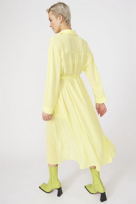 JAYLEY Yellow Silk Blend Maxi Dress