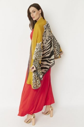 JAYLEY Yellow Yellow Silk Cashmere Blend Wrap